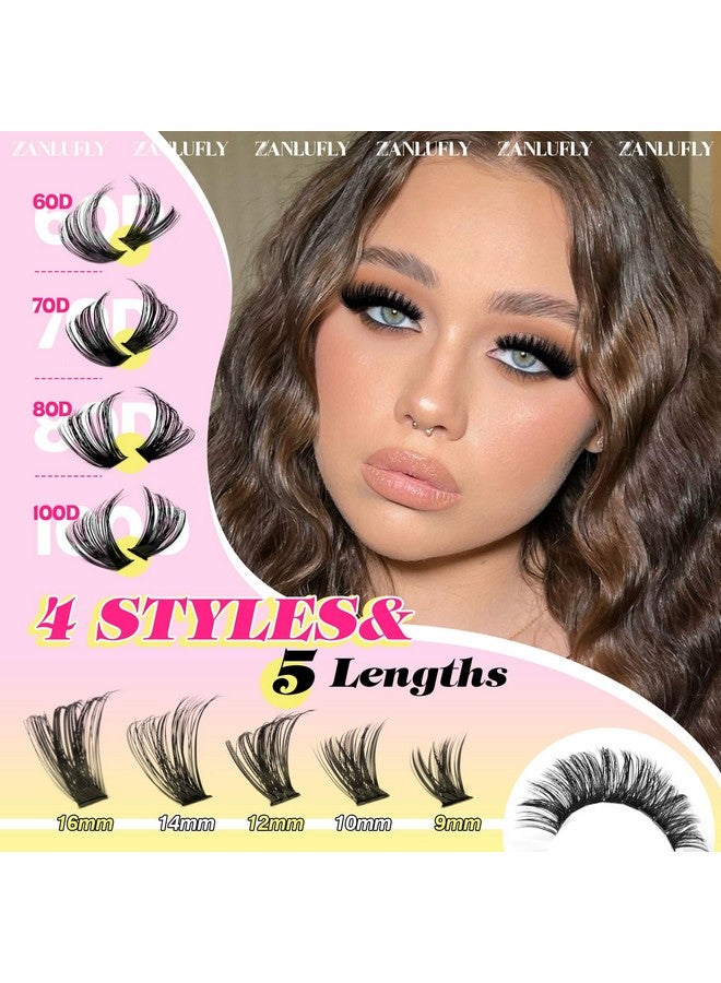 zanlufly Lash Clusters D Curl Individual Lashes Fluffy Eyelash Clusters Bulk zanlufly Thick Lash Extension 560Pcs Natural DIY Eyelash Extension (9-16MM,60D+70D+80D+100D) - Image 2
