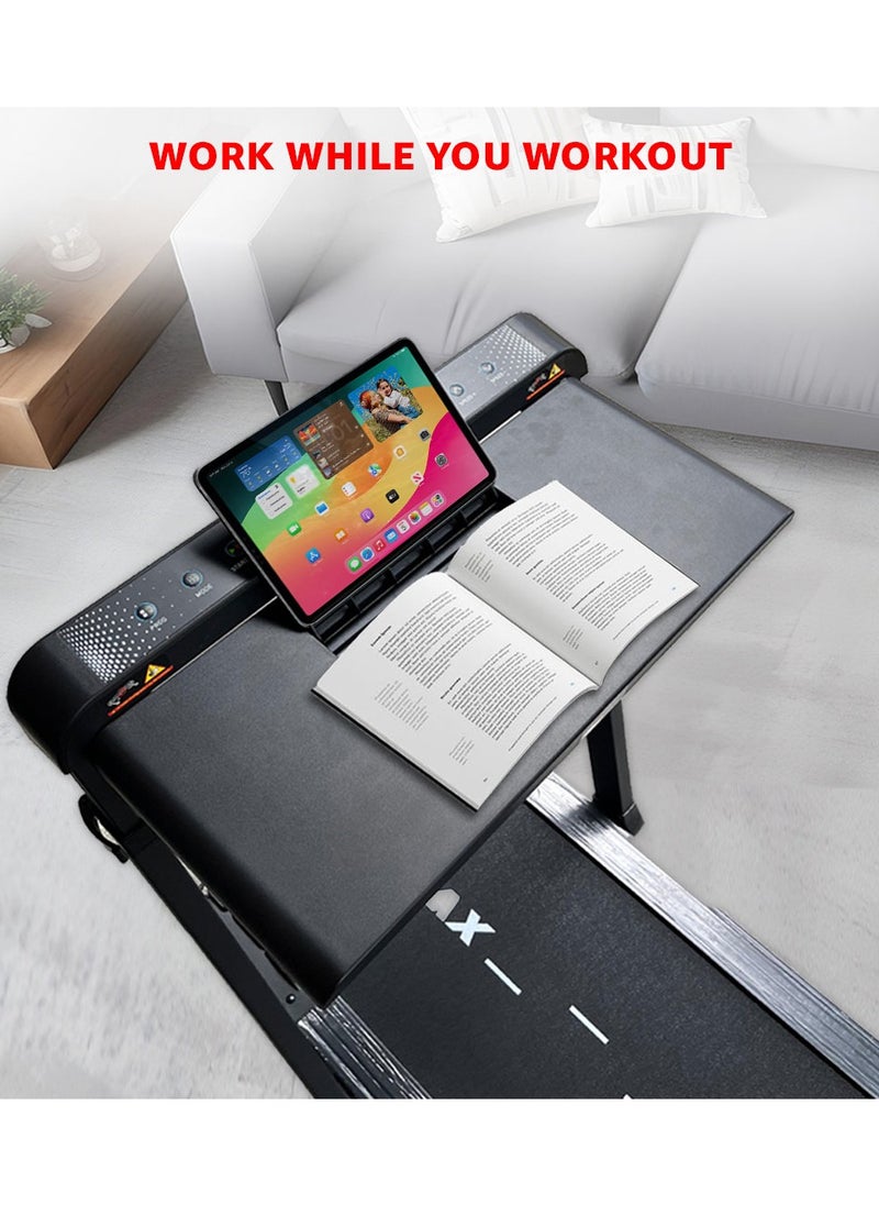 PowerMax Fitness - Fitness Jogpad-3 (4Hp Peak) Motorized 2 In 1 Built in Desk Treadmill For Home Workout | Walkingpad | Remote Control, Max User 110Kg, Top Speed 12 Kmph, Led Display, Bluetooth,Speaker,Ipad Holder - Image 1