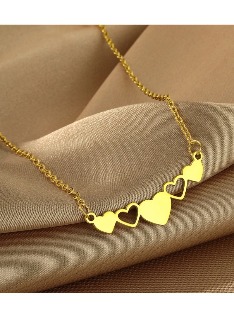 إيكوال سلسال نسائي بتصميم عصري وأنيق مصنوع من الاستانلس ستيل مطلي باللون الذهبي عيار 18 - Image 4