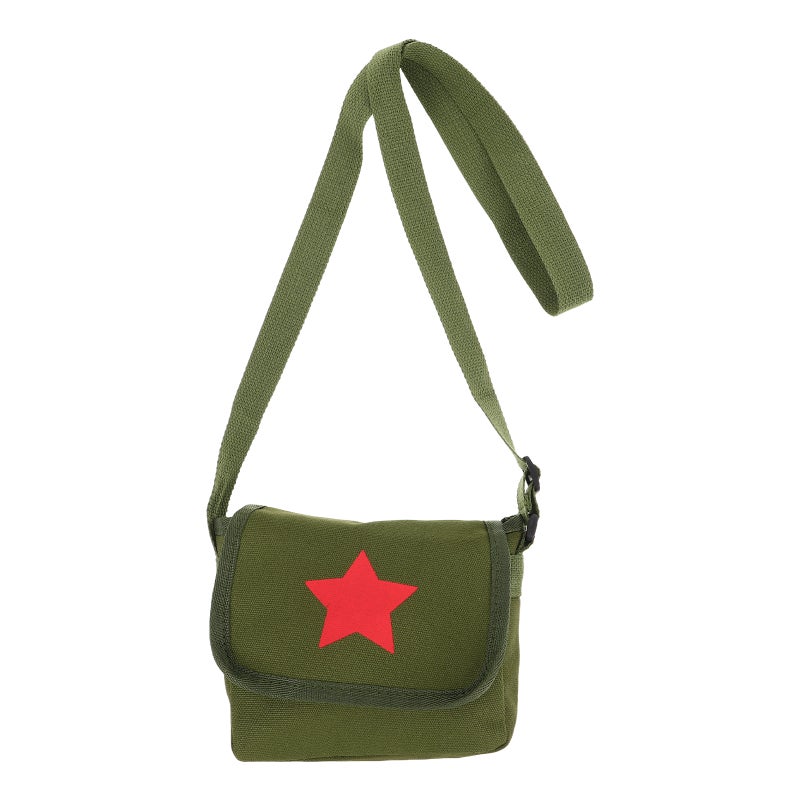 Kids Crossbody Bag Canvas Shoulder Bag For Boys And Girls Vintage Star Design Lightweight School Bag For Daily Use And Outdoor Activities - Image 1