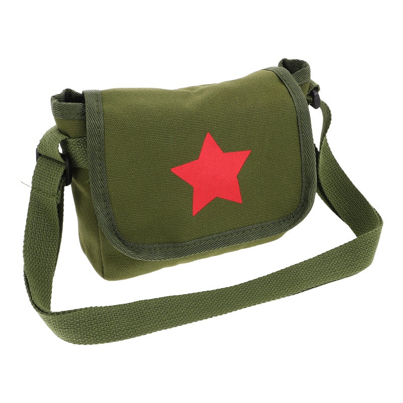 Kids Crossbody Bag Canvas Shoulder Bag For Boys And Girls Vintage Star Design Lightweight School Bag For Daily Use And Outdoor Activities - Image 4
