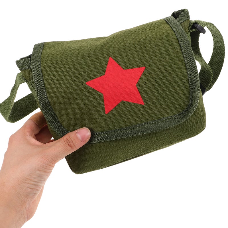 Kids Crossbody Bag Canvas Shoulder Bag For Boys And Girls Vintage Star Design Lightweight School Bag For Daily Use And Outdoor Activities - Image 2