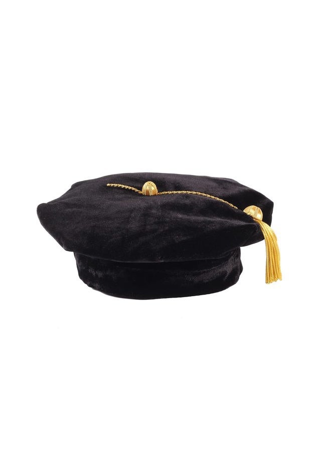 UIALECG Doctoral Graduation Tam PhD Black Velvet with Gold Bullion Tassel, 8-Sided Doctorate Cap, Black, One size - Image 1
