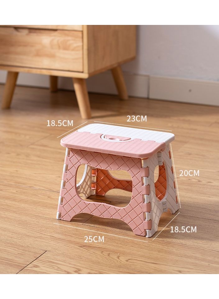 Portable Home Outdoor Folding Stool, Pink - Image 1
