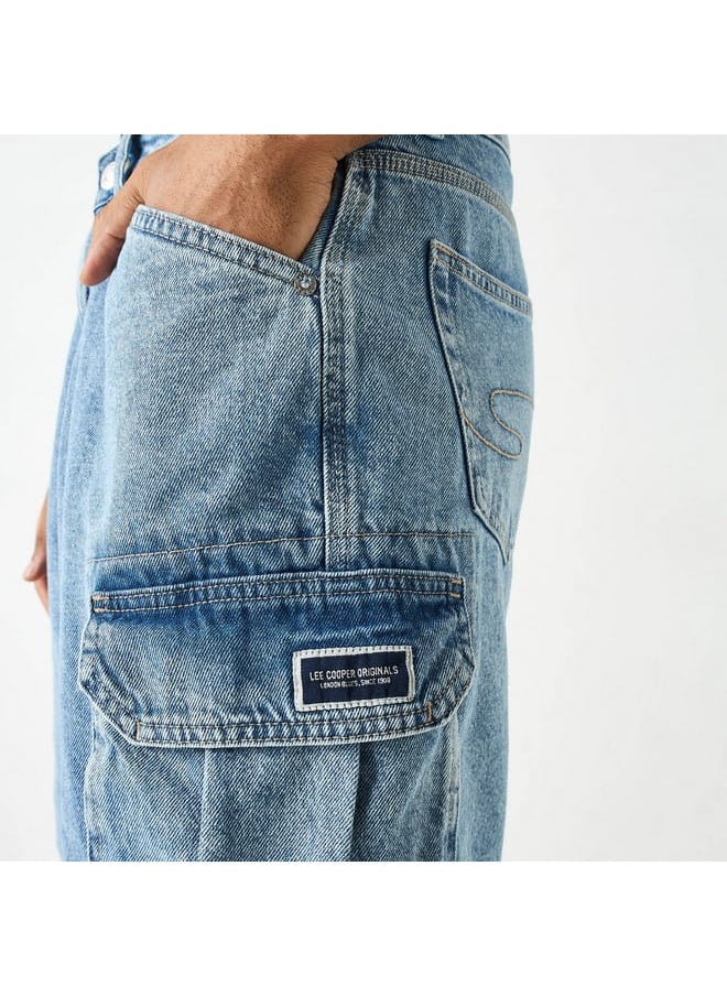 Lee Cooper - Lee Cooper Solid Denim Cargo Shorts - Image 1
