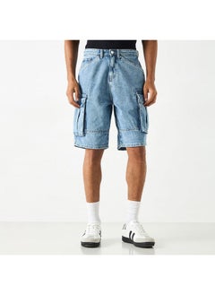 Lee Cooper Solid Denim Cargo Shorts