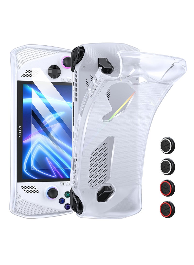 SYOSI 3-in-1 Kit for ASUS ROG Ally Handheld 2023, Includes TPU Clear Case, Screen Protector and Thumb Grip Caps  - Image 1