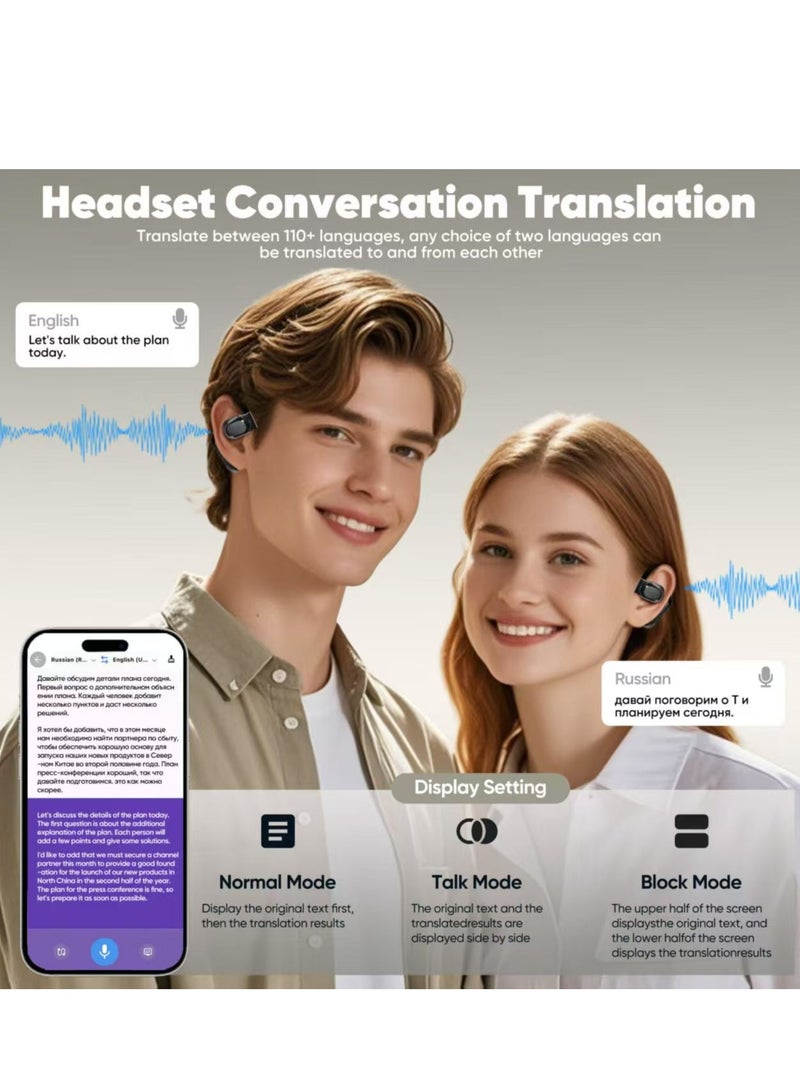 AI Language Translator Earbuds,144 Languages Bluetooth Translator Device and Accents 8 Offline Language Translation, Two-Way Translator Earphones for Language Learning/Travel/Business - Image 3
