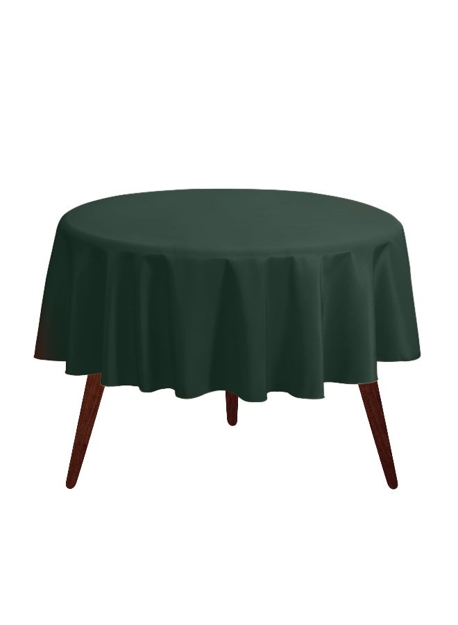 Gee Di Moda Round Tablecloth - 90 Inch Hunter Green Round Table Cloth for 30 to 60 Inch Round Tables - Heavy Duty Washable Fabric - for Buffet Table, Holiday Party, Dinner, Wedding & Baby Shower - Image 1