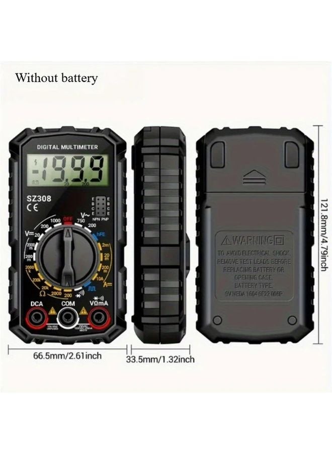 Red Digital Multimeter AC DC Voltage Current Tester Resistance Diode Continuity - Image 5