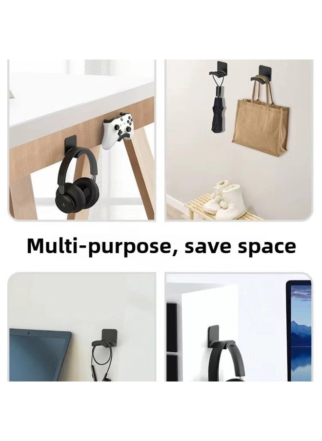 Generic Headphone Stand Wall-mounted Punch-free Under-desk Gaming Bracket Head-mounted Bracket Hook Rack Bracket Hanging Headphone Stand-Color:Kitchen Cable Organizer Large - Gray  - Image 3
