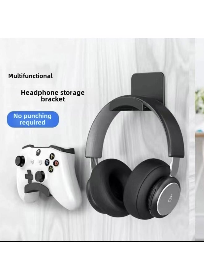Generic Headphone Stand Wall-mounted Punch-free Under-desk Gaming Bracket Head-mounted Bracket Hook Rack Bracket Hanging Headphone Stand-Color:Kitchen Cable Organizer Large - Gray  - Image 1