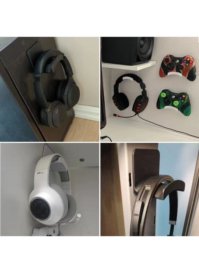 Generic Headphone Stand Wall-mounted Punch-free Under-desk Gaming Bracket Head-mounted Bracket Hook Rack Bracket Hanging Headphone Stand-Color:Kitchen Cable Organizer Large - Gray  - Image 4