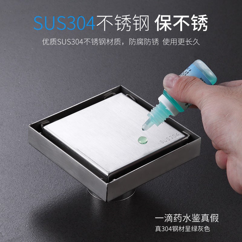 The Bathroom Can Be Tiled To Hide The Floor Drain, Made Of Stainless Steel 304, Suitable For El Dry Areas, Invisible, Odor-Proof, And Anti-Overflow - Image 1