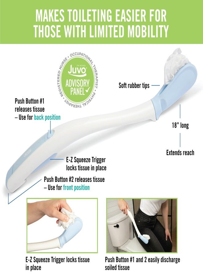 Juvo Toilet Aid - Personal Bottom Wiping Tool, Bathroom Mobility Aid for Disabled, Elderly, and Surgery Recovery - 18" long wand with hygienic cover - Image 2