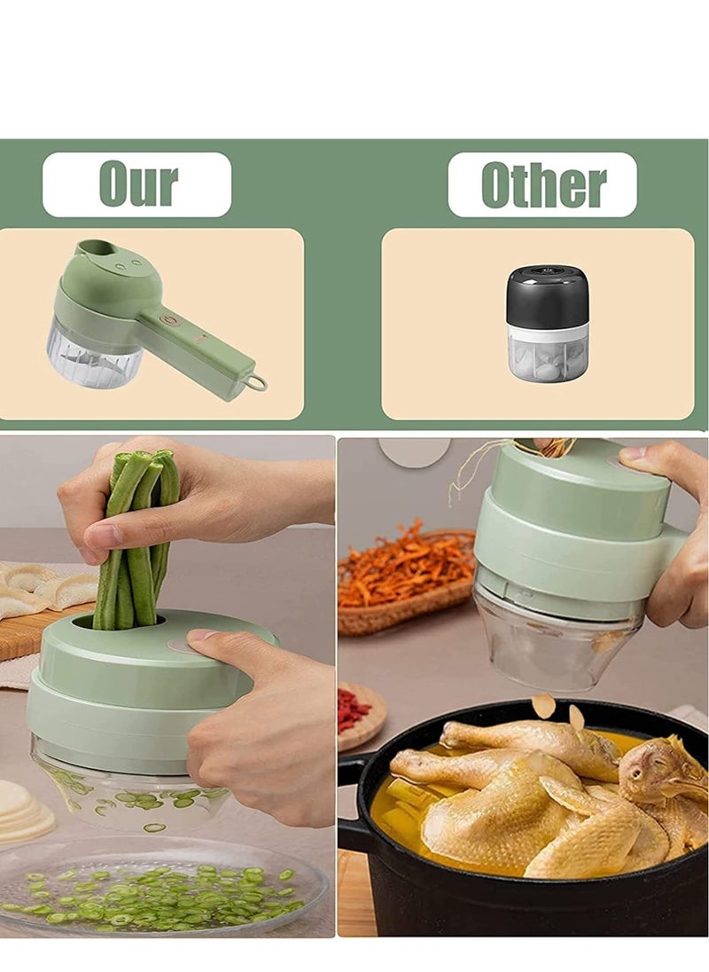 4 in 1 Handheld Electric Vegetable Cutter Set Kitchen Tool Garlic Chilli Pepper Onion Celery Ginger Meat With Brush
