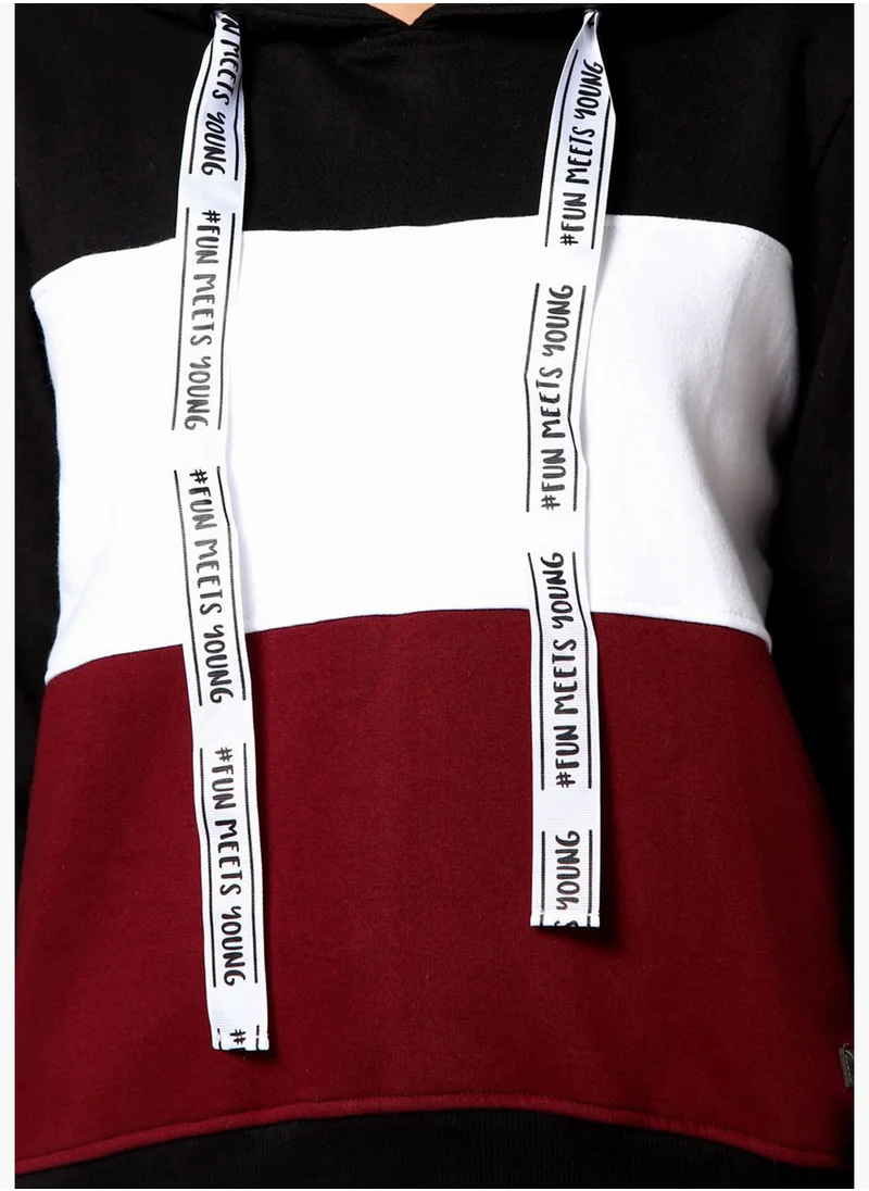Campus Sutra Color block Sweatshirt
