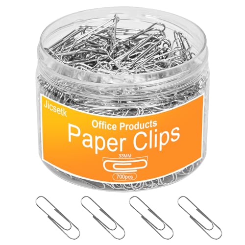 Jicsetk Medium Paper Clips,Paper Clip Medium Size,700 Pcs Clips Office Supplies for Paperwork Ideal for Home, School and Teacher Supplies. - Image 1
