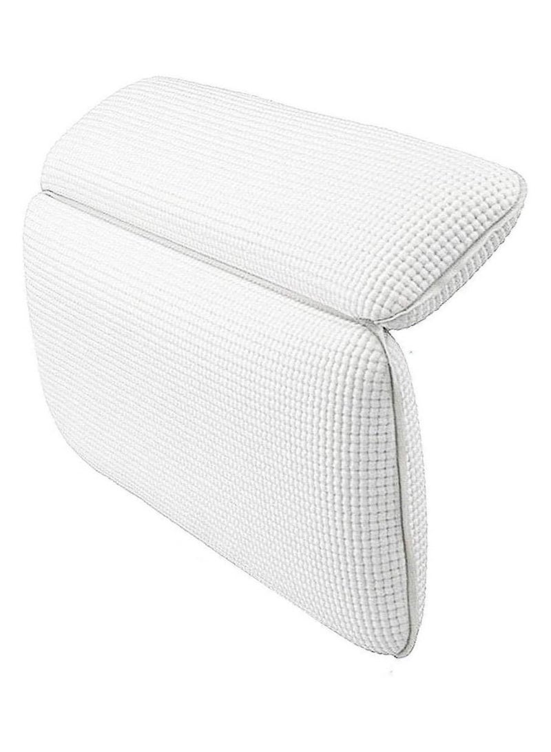 Rubik Non Slip Bath Pillow Waterproof with 7 Strong Suction Cups for Neck Rest, Shoulder and Back Support Fits Any bathtub, White - Image 1