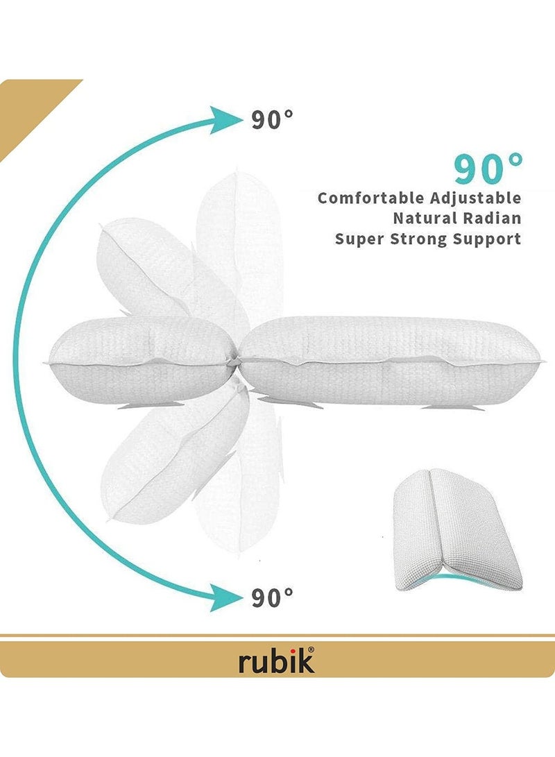 Rubik Non Slip Bath Pillow Waterproof with 7 Strong Suction Cups for Neck Rest, Shoulder and Back Support Fits Any bathtub, White - Image 4