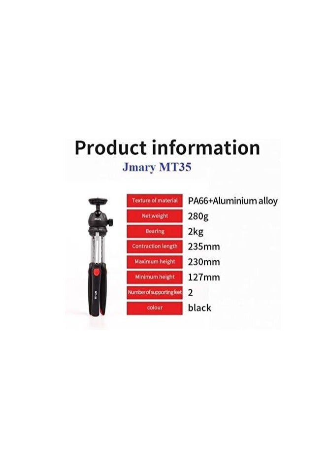Jmary MT-35 Mini Tabletop DCLR/Digital Camera/Portable Camera Tripod - Foldable and Lightweight - Image 4