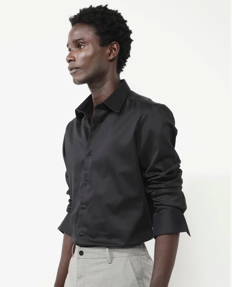 Rare Rabbit Men's Satin Stretch Shirt