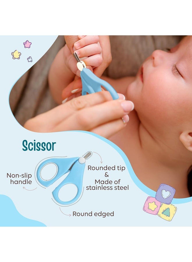 Luvlap Baby 4in1 Nail Grooming Set, Scissor, Clipper, Tweezer & Filer, Baby Grooming Kit, Baby Nail Scissor, Grooming Kit for New Born Baby, Baby Nail Cutter, New Born Grooming Kit, 4pcs, Blue, 0m+ - Image 3