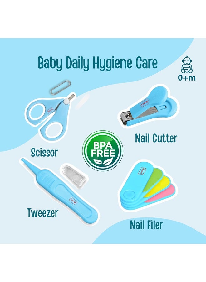 Luvlap Baby 4in1 Nail Grooming Set, Scissor, Clipper, Tweezer & Filer, Baby Grooming Kit, Baby Nail Scissor, Grooming Kit for New Born Baby, Baby Nail Cutter, New Born Grooming Kit, 4pcs, Blue, 0m+ - Image 2