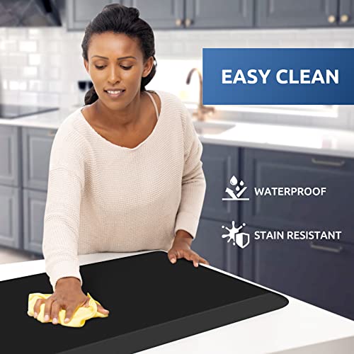 KitchenClouds Kitchen Mat Cushioned Anti Fatigue Kitchen Rug Non Slip Standing Mat Comfort Floor Mats for Sink Office (17.3"x39"- 0.8inch,Black) - Image 3