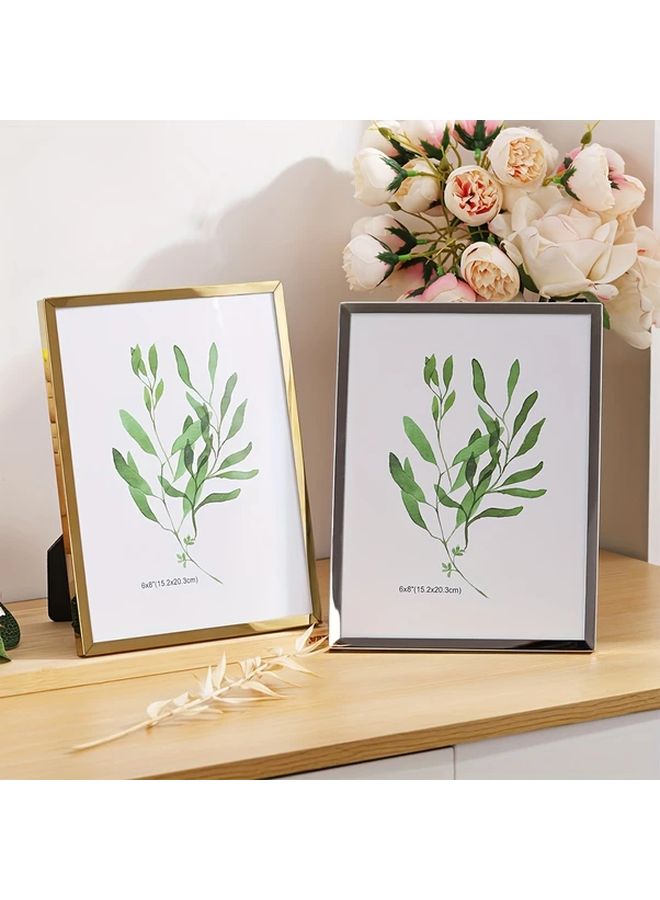 4x6 Inch Silvery Stainless Steel Photo Frame Modern Acrylic Wall or Tabletop Display - Image 4
