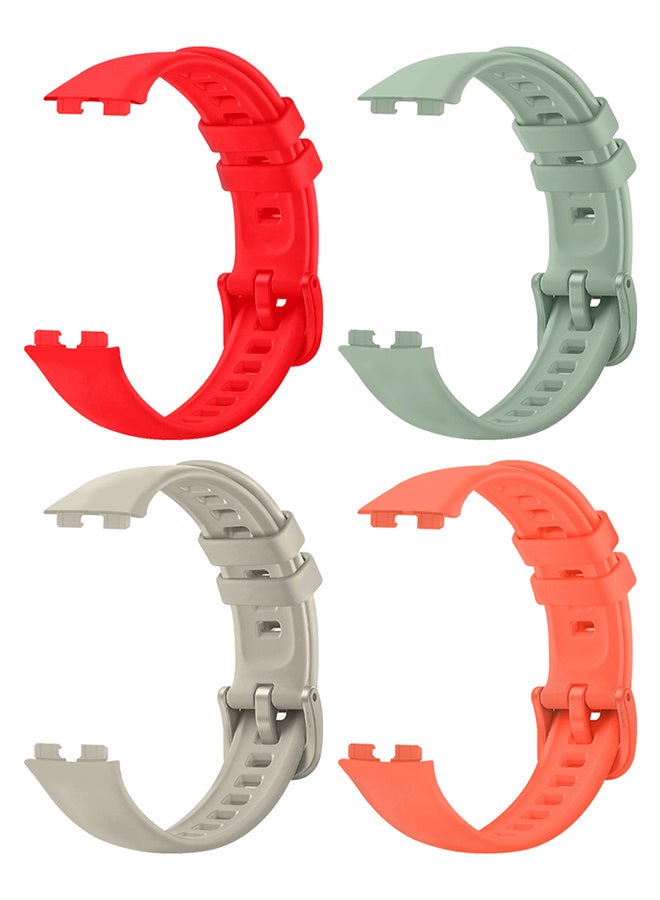 CATANES 4 Packs Of Huawei Band 8 and Band 9 Watch Band for Men Women Sport Watch Strap Lightweight Silicone Replacement Band Multicolour - Image 1