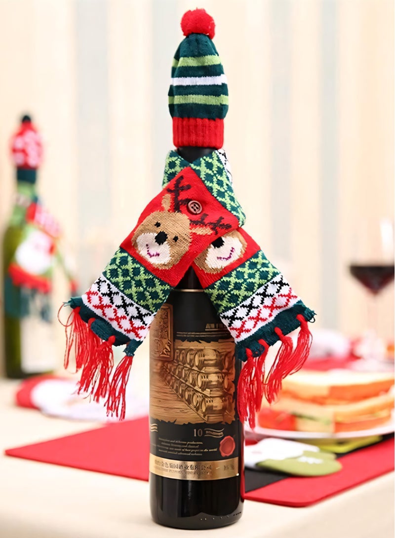 ZAFAA HOME Bottle Covers – 1 Set of Christmas Bottle Decorations, 5x43cm and 4x9cm, Festive Holiday Table Decor for Parties and Gifting - Image 2
