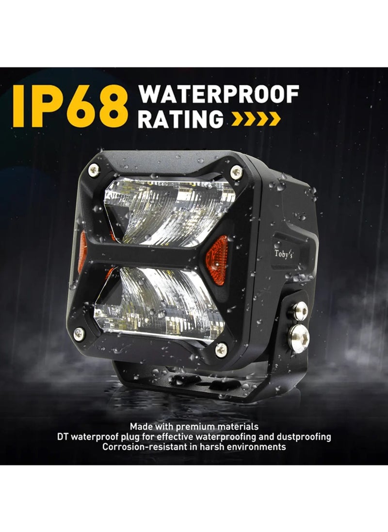 Toby's - Toby's New Launched 4" 30W LED Work Light Mini Auxiliary Headlight Driving Lamp Diffuser Effects Truck Motorcycle 2 Pieces (Driving "wide beam") - Image 1