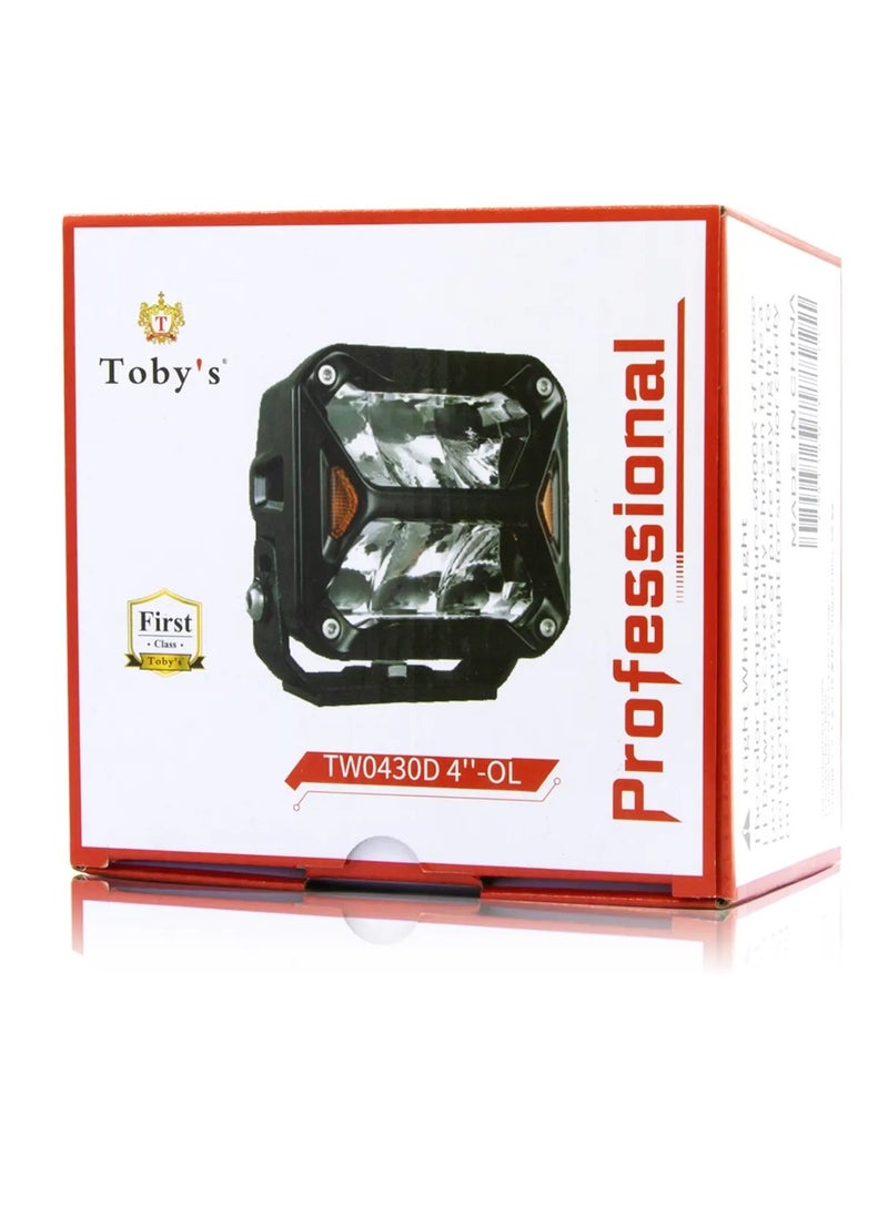 Toby's - Toby's New Launched 4" 30W LED Work Light Mini Auxiliary Headlight Driving Lamp Diffuser Effects Truck Motorcycle 2 Pieces (Driving "wide beam") - Image 1