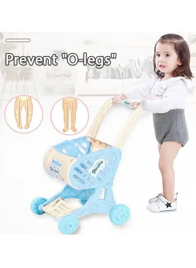 Kids Shopping Cart Prevents Bow Legs  Multi-Functional Storage Easy Installation Eco-Friendly ABS Material Parent-Child Entertainment Ideal for Early Development and Active Playtime（Blue） - Image 3