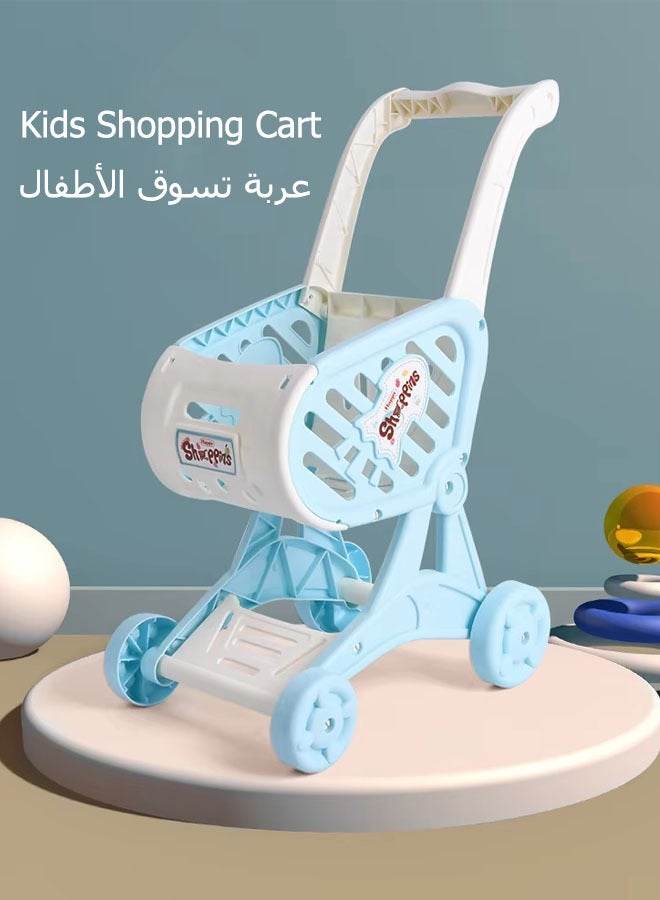 Kids Shopping Cart Prevents Bow Legs  Multi-Functional Storage Easy Installation Eco-Friendly ABS Material Parent-Child Entertainment Ideal for Early Development and Active Playtime（Blue） - Image 1