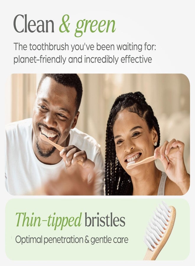 VIVAGO Soft Flossing Bamboo Toothbrushes 10 Pack - BPA Free Soft Bristles Toothbrushes for Adults, Natural Wooden Toothbrush - Image 2