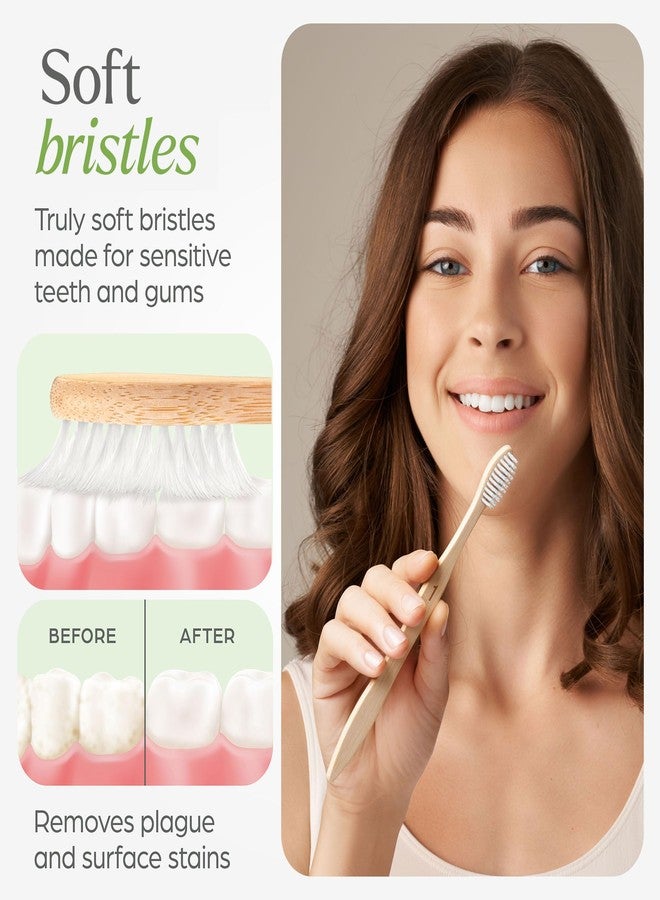 VIVAGO Soft Flossing Bamboo Toothbrushes 10 Pack - BPA Free Soft Bristles Toothbrushes for Adults, Natural Wooden Toothbrush - Image 4