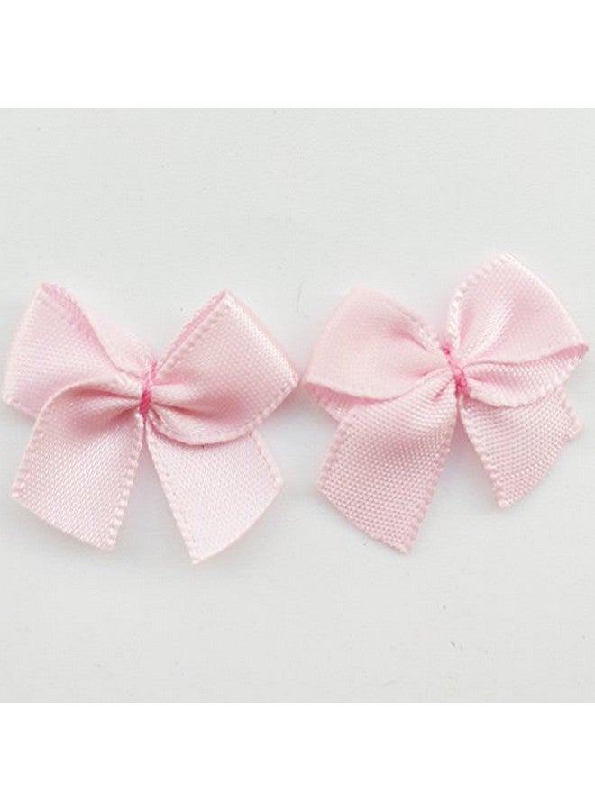 شينكو كرافت 60 قطعة شريط ساتان صغير فيونكات زهور 1 بوصة × 3/4 بوصة زينة يدوية اللون وردي - Image 2