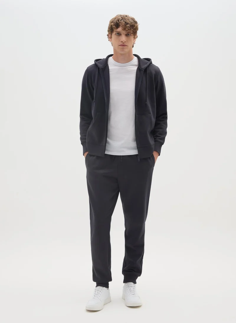 Ovs OVS Regular Fit Blue Cotton Blend Sweatshirt With Zip