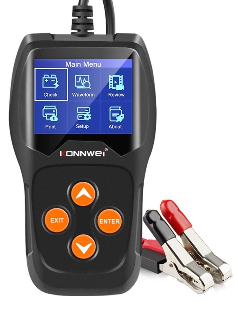 Konnwei كونوي KW600 جهاز اختبار بطارية السيارات 12 فولت احترافي 100-2000 CCA 220AH محلل تحميل بطارية السيارة ومختبر المولد للسيارة/القارب/الدراجة النارية - Image 1