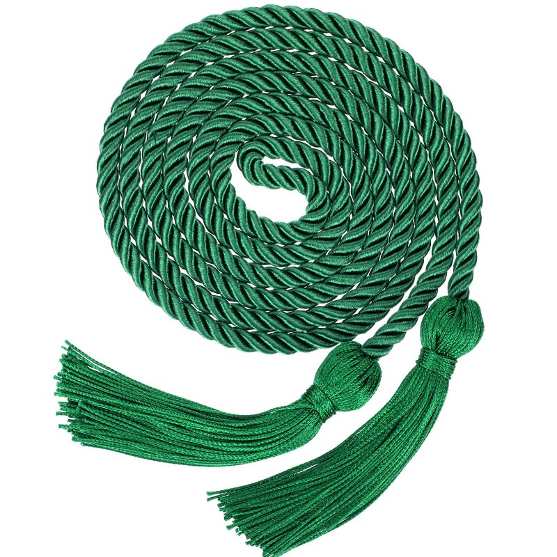 TecUnite Graduation Cords Honor 2025 Polyester Yarn Honor Cord with Tassels for Bachelor Gown for 2025 Graduation StudentsGreen