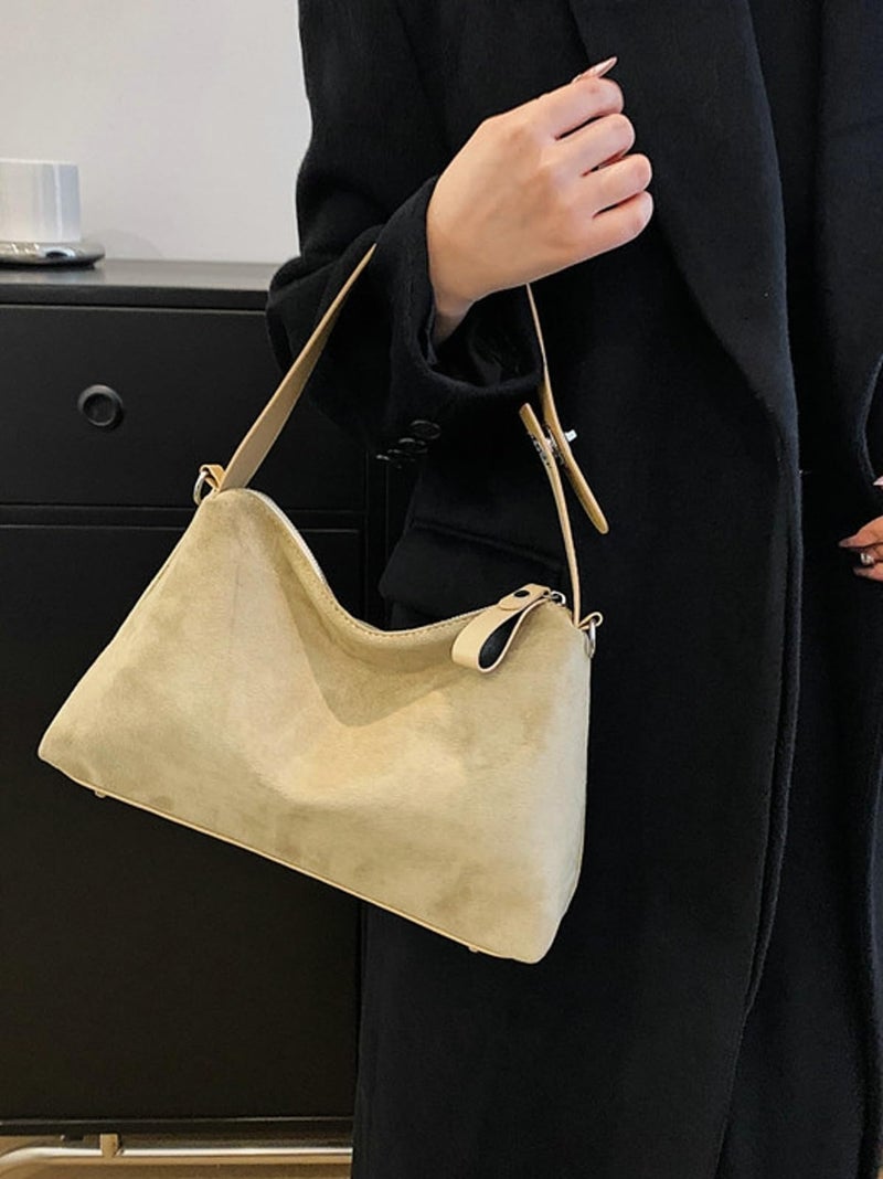 Tellrain Women Suede Tote Bag Vintage Velvet Crossbody Bag 2025 Shoulder Bag Fall Winter Handbag Pillow Purse - Image 2