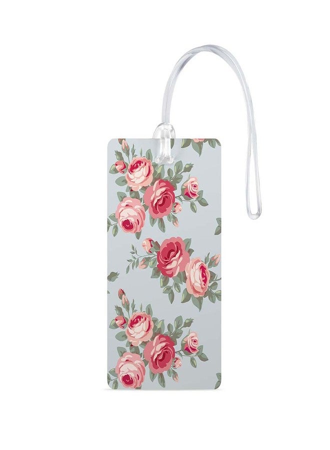100yellow®Floral Printed Luggage Tag, Travel Luggage Suitcase Baggage Id Identifier Name Address Label with Silicon Strap ( Pack of 2 ) - Image 2