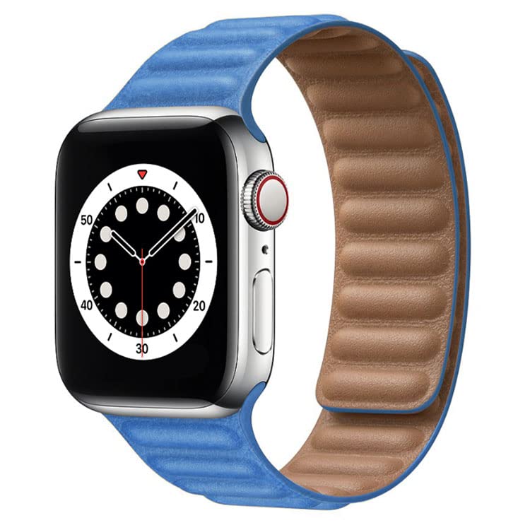 AC&L Leather Magnetic Strap Compatible with Apple Watch 38mm – Chrysanthemum Orchid Smartwatch Band - Image 2