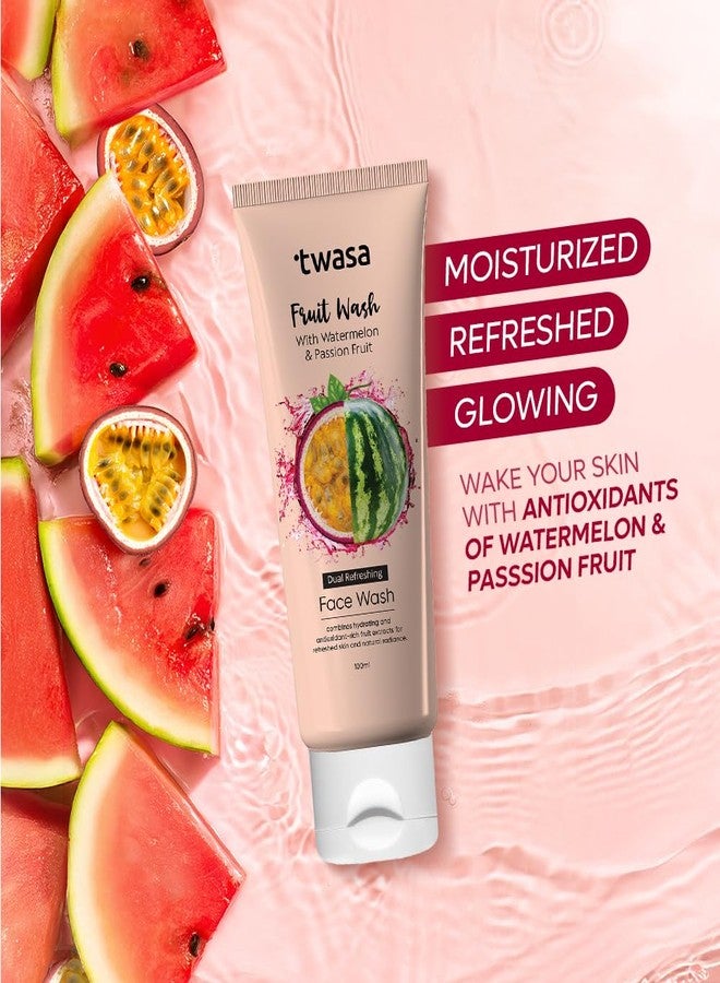 Twasa Watermelon & Passion Fruit Face Wash For Skin Barrier Repair, Hydrating & Brightening with Ceramide & Peptides | Anti-Ageing Face Wash For Glowing Skin | For Men & Women - 100 ml - Image 5