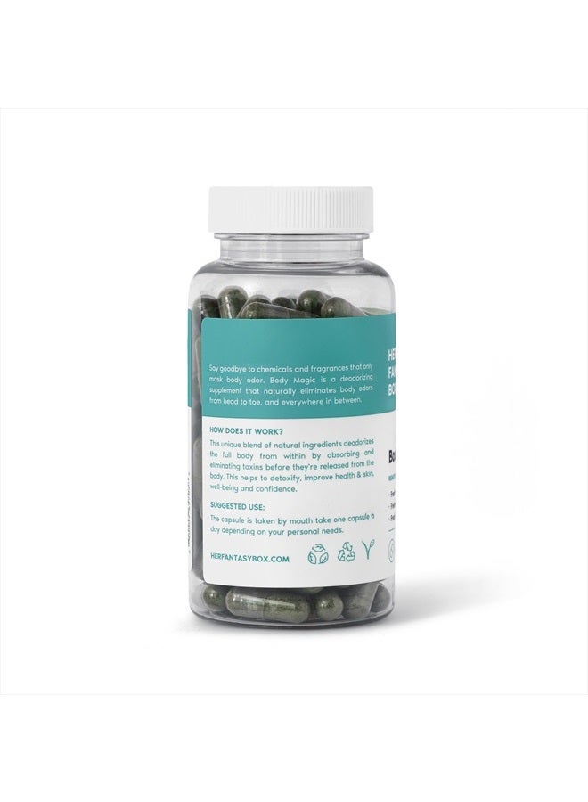 Her Fantasy Box Body Magic Chlorophyll Capsules - 30 Vegan Capsules - for Detox, Digestion, Gut Health, Skin, Oily Skin & More - Image 2