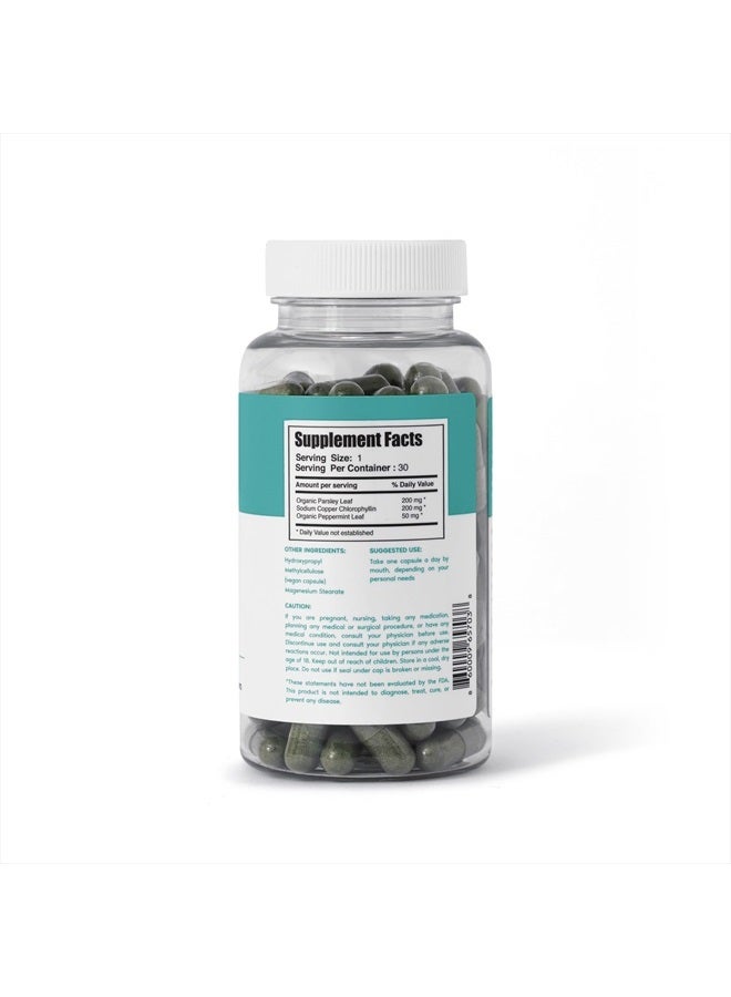 Her Fantasy Box Body Magic Chlorophyll Capsules - 30 Vegan Capsules - for Detox, Digestion, Gut Health, Skin, Oily Skin & More - Image 3