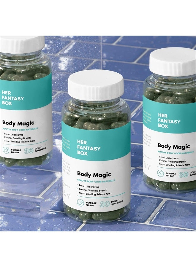 Her Fantasy Box Body Magic Chlorophyll Capsules - 30 Vegan Capsules - for Detox, Digestion, Gut Health, Skin, Oily Skin & More - Image 5