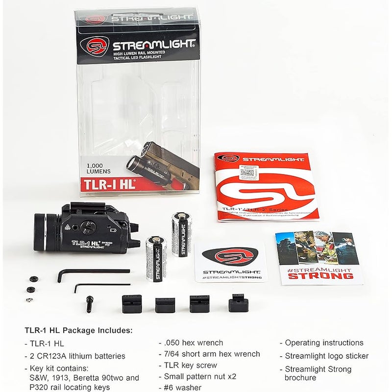 Streamlight 69260 TLR-1 HL 1000-Lumen 20000 Candela Rail-Mounted Tactical Weapon Light with Specific Compatibility Rail Locating Keys, Black - Image 5